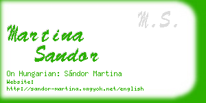 martina sandor business card