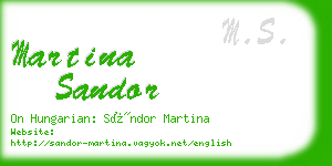 martina sandor business card